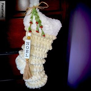 Farmhouse Luxe Christmas Stocking - hand crocheted and lined - exceptional